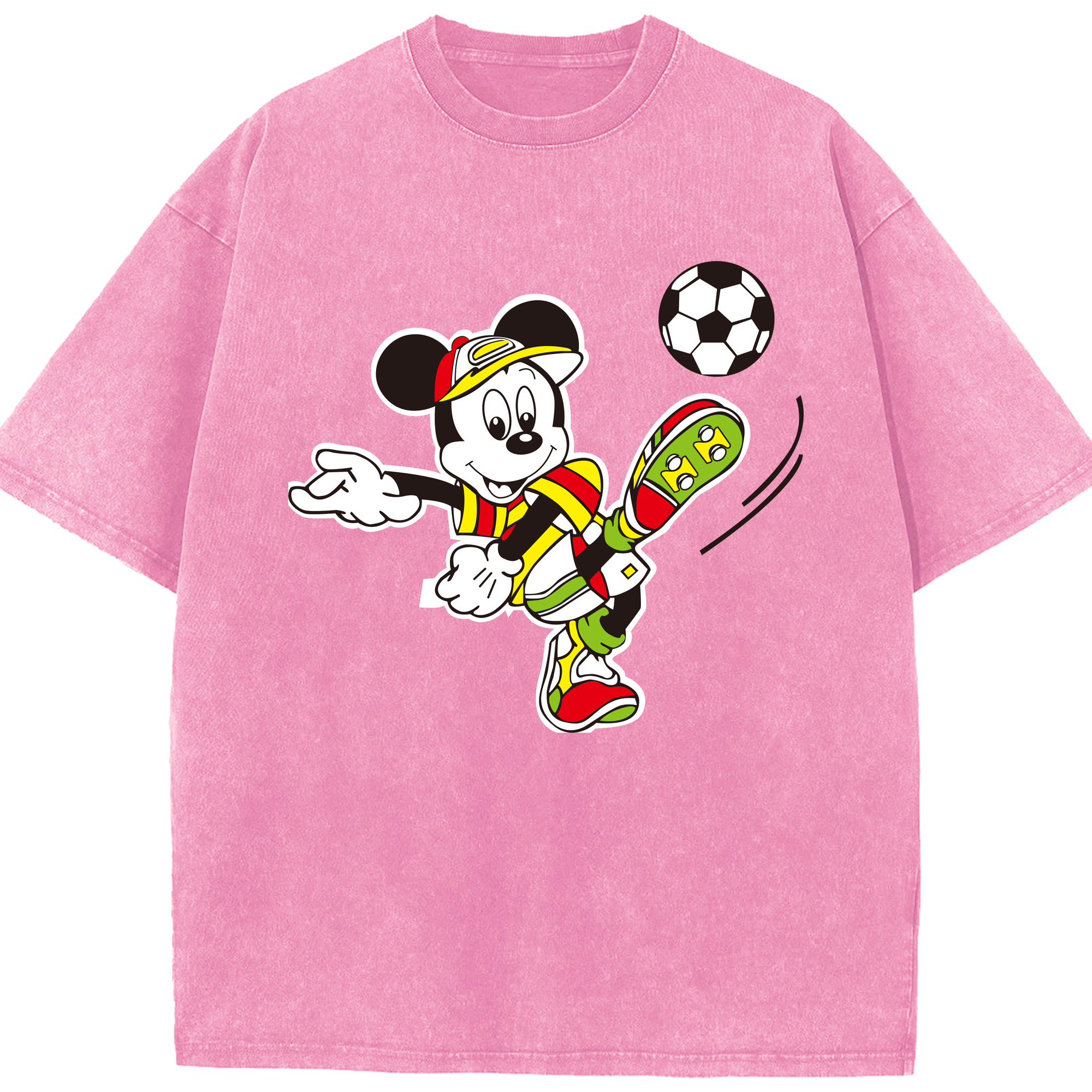 （画像用） ミッキーマウス Mickey Mouse 綿100% ヴィンテージ風 半袖Tシャツ（フロントプリント）